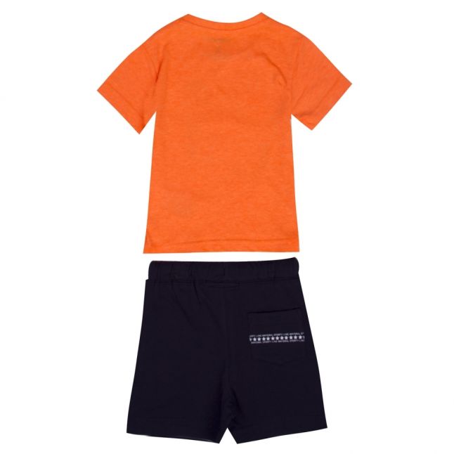 Infant Orange Waves S/s T Shirt & Shorts Set