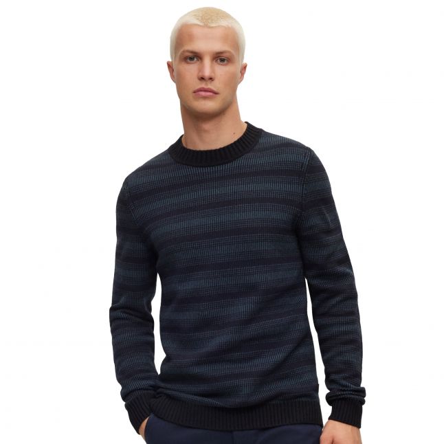 Mens Black Amoderos Crew Neck Knit