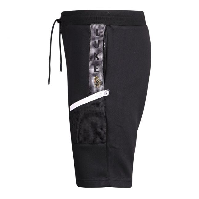 Mens Jet Black Belway Mesh Sweat Shorts