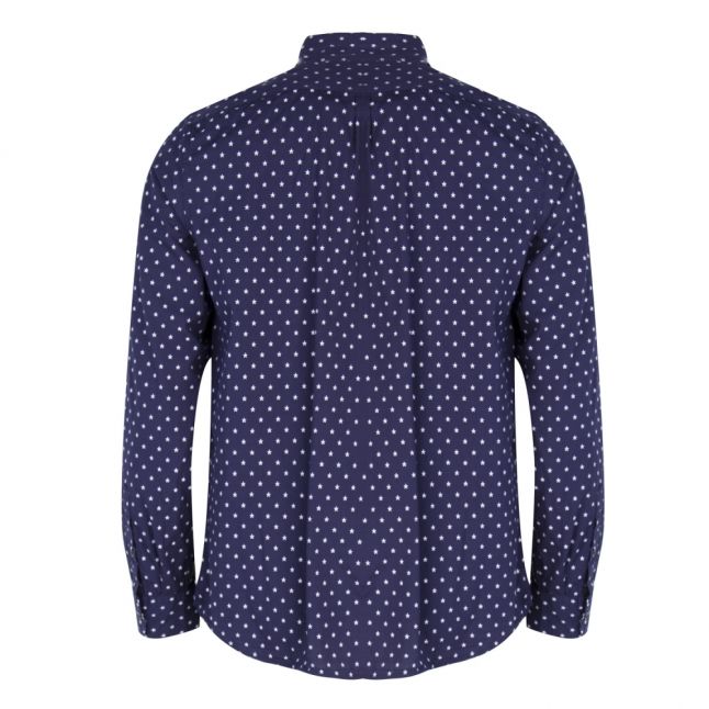 Mens Navy S-Folk Mini Star L/s Shirt