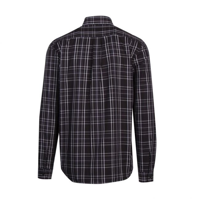 Mens Black Tonal Check L/s Shirt