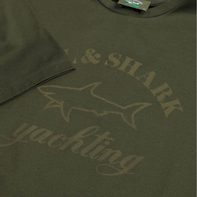 Mens Khaki Tonal Logo Shark Fit S/s T Shirt