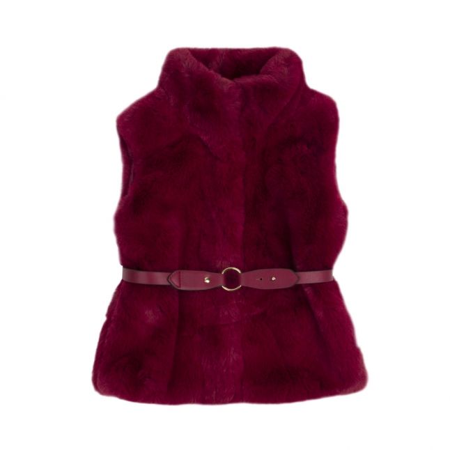 Girls Ruby Belted Faux Fur Gilet