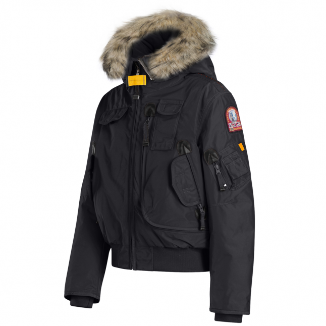 Boys Black Gobi Down Fur Hooded Jacket