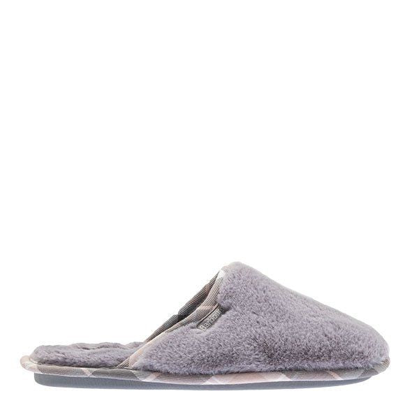 Womens Grey Agatha Faux Fur Slippers