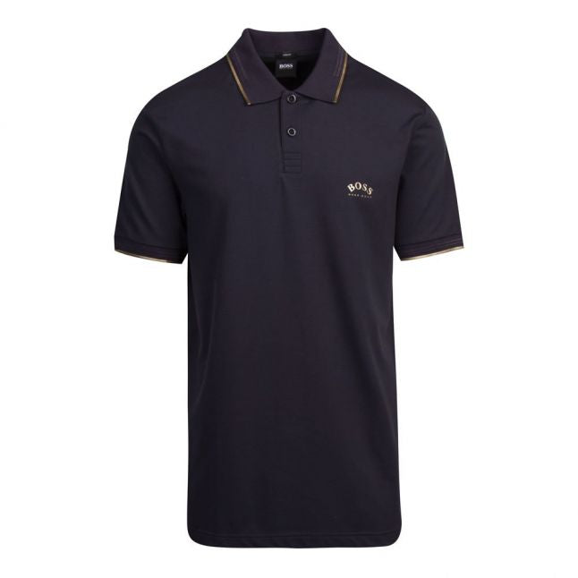 Athleisure Mens Dark Blue Paul Curved S/s Polo Shirt