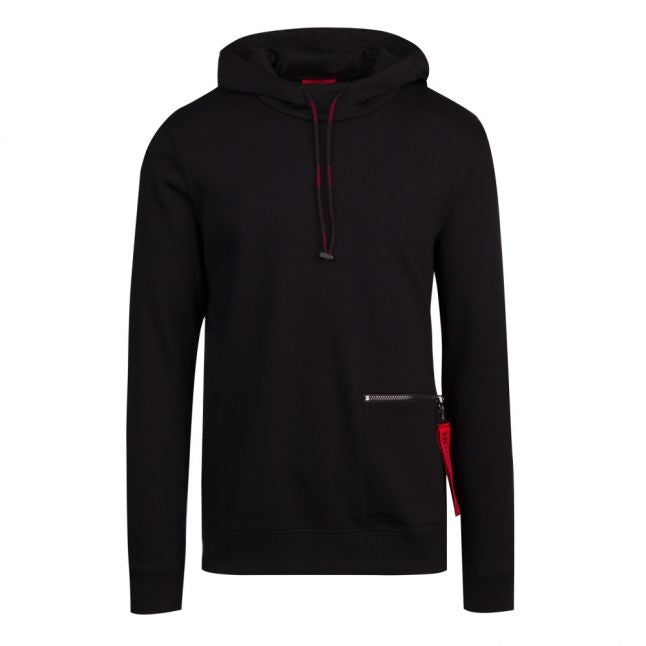 Mens Black Deauty Hooded Sweat Top