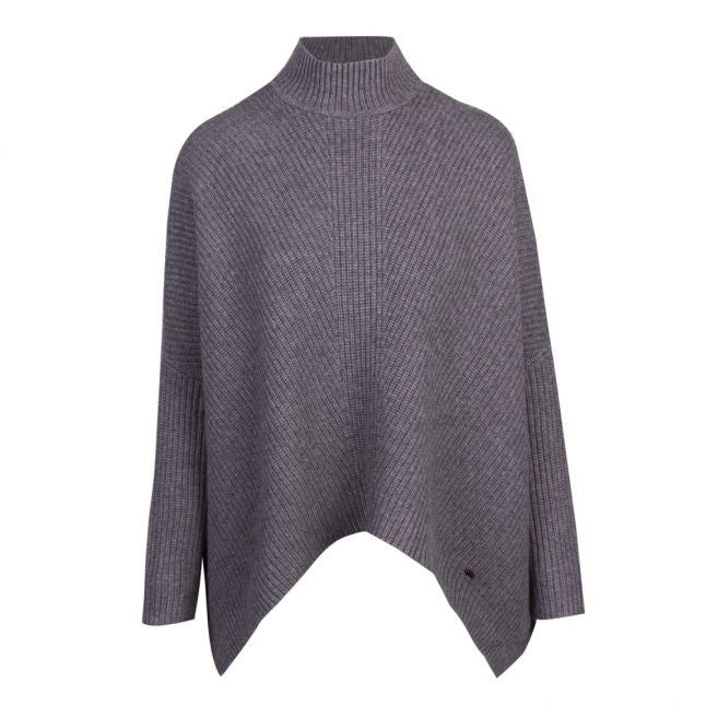 Womens Charcoal Holiiey Poncho Knitted Jumper