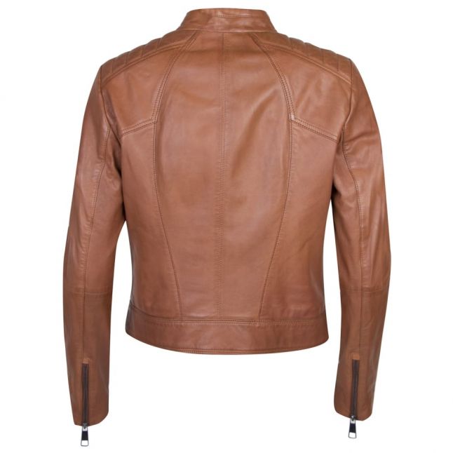 Casual Womens Light Brown Janabelle4 Leather Jacket