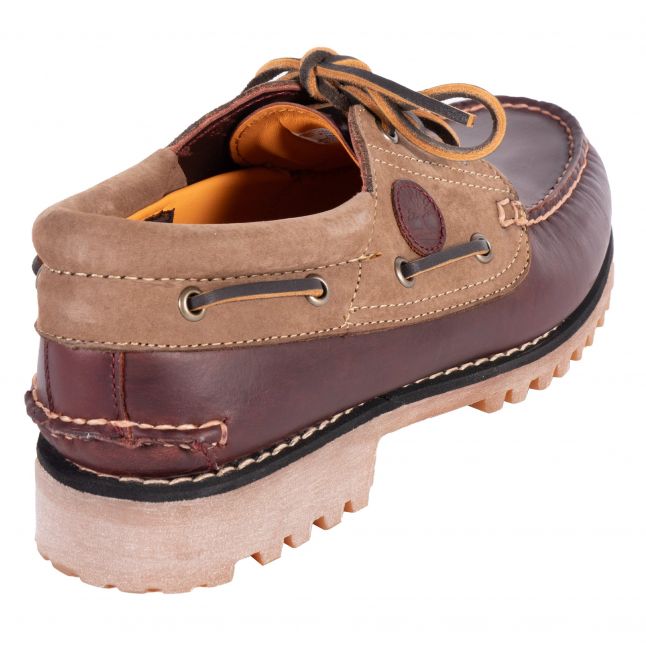 Mens Burgundy Full Grain Authentic Boat Shoes