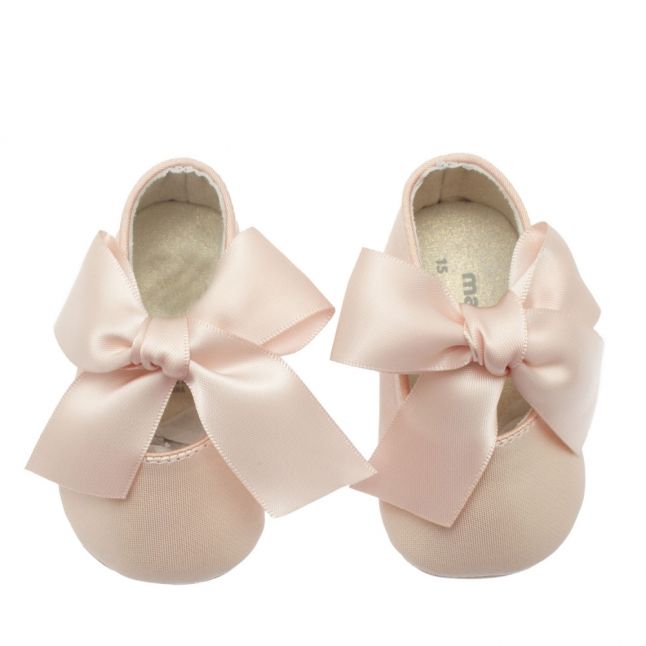 Baby Pink Satin Bow Mary Jane Shoes (15-18)