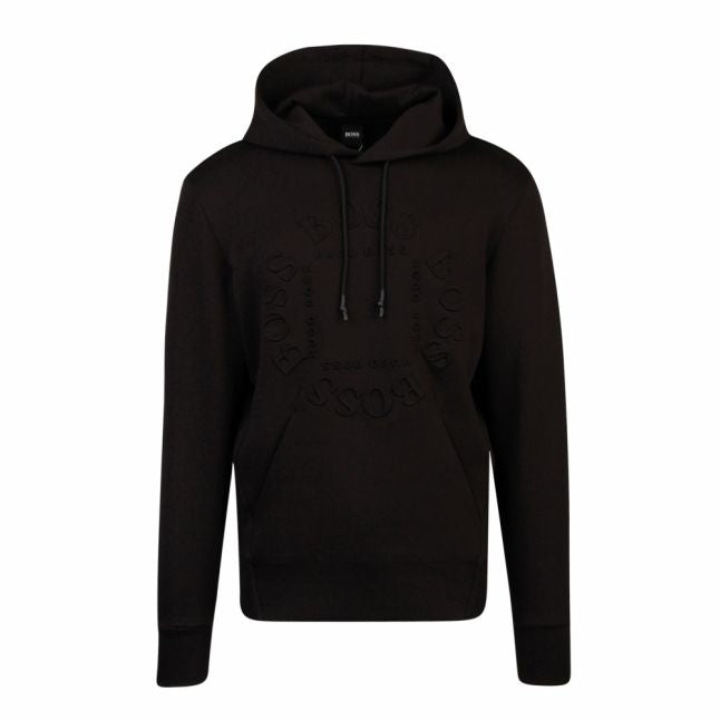 Athleisure Mens Black Sly Embossed Logo Hoodie