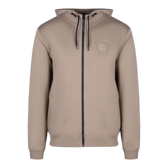 Mens Open Brown Daple_C Zip Up Hoodie