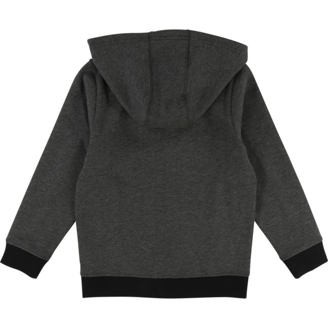 Boys Anthracite Tipped Hooded Zip Sweat Top