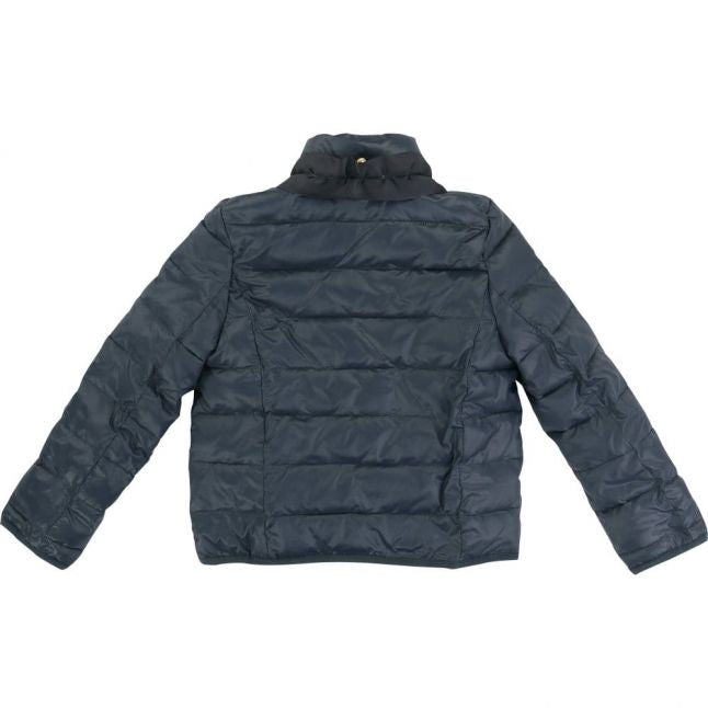 Girls Grey Frill Puffer Jacket