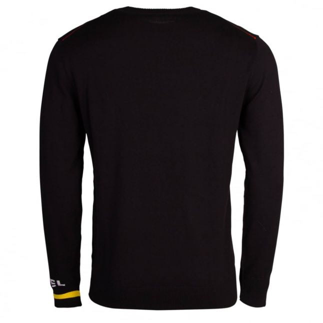 Mens Black K-Top Crew Knitted Jumper