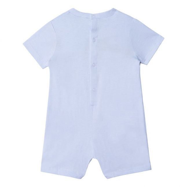 Baby Pale Blue Logo Tape S/s Romper