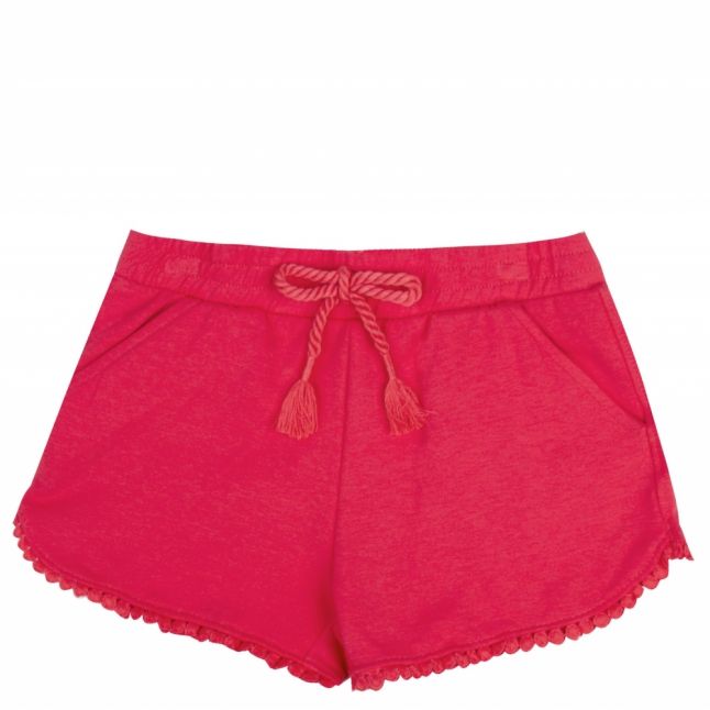 Girls Azalea Pink Soft Crochet Trim Shorts