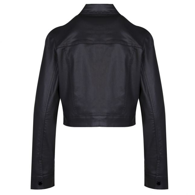 Womens Black Coated Short Jacket