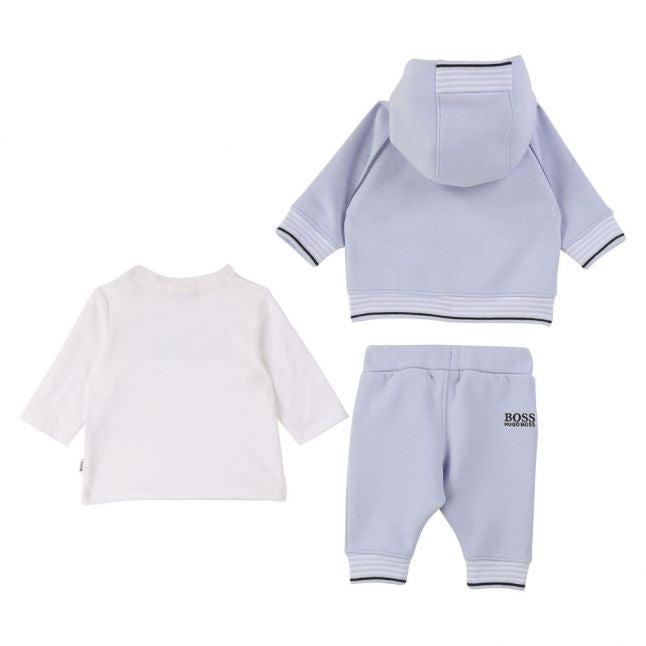 Baby Pale Blue Logo 3 Piece Tracksuit Set