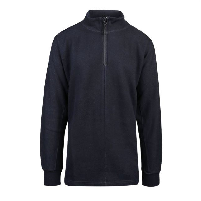 Mens Navy DFP Half Zip Sweat Top