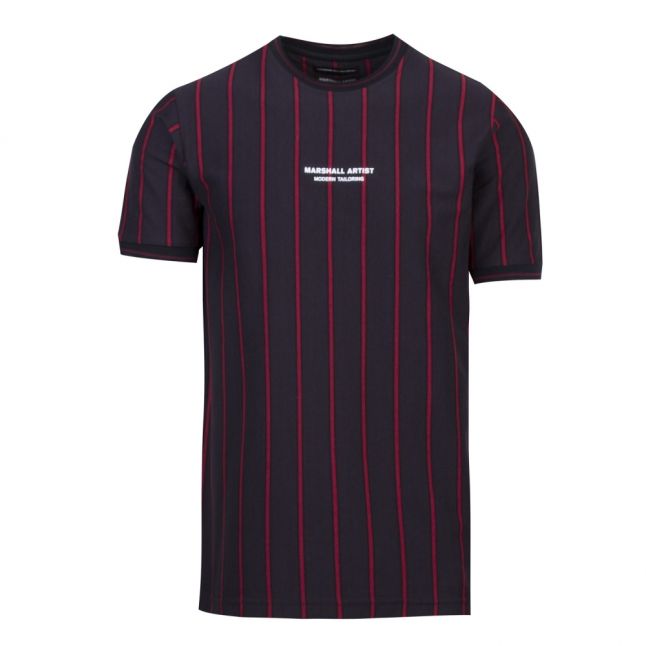 Mens Navy Pinstripe S/s T Shirt