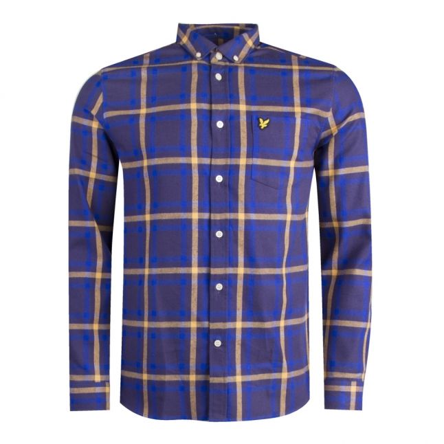 Mens Duke Blue Check Flannel L/s Shirt