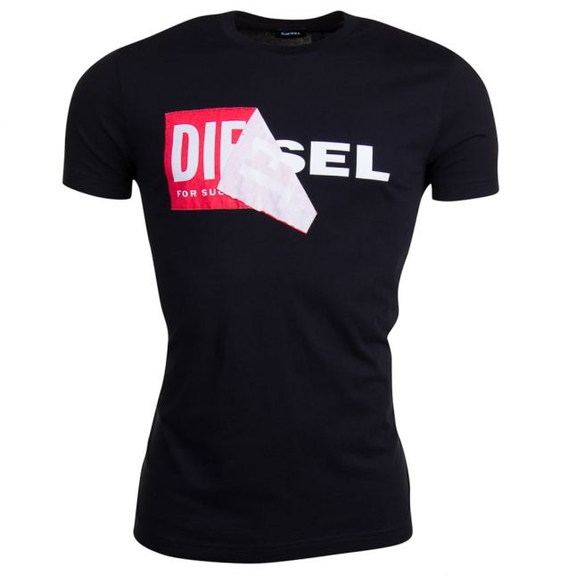 Mens Black T-Diego-QA S/s T Shirt