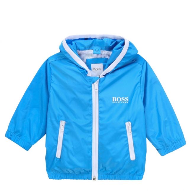 Toddler Bright Blue Branded Hooded Packaway Jacket