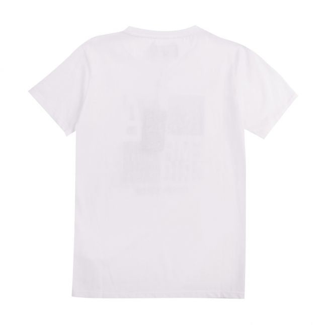 Boys White Gold Logo S/s T Shirt