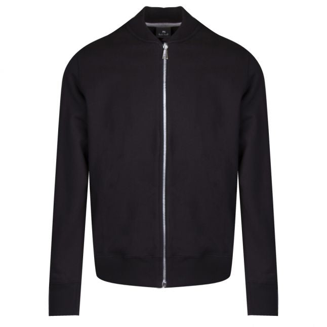 Mens Black Zip Through Bomber Sweat Jacket