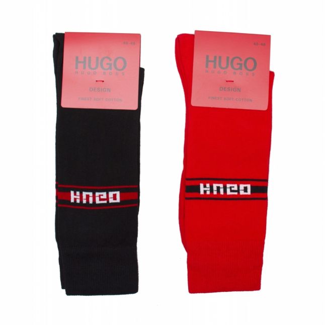 Mens Red/Black 2 Pack Sock & Pouch Gift Set