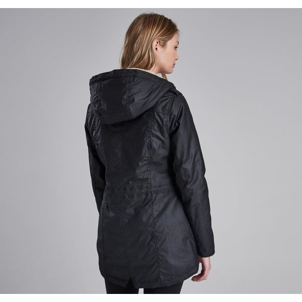 Womens Black Flywheel Waxed Parka