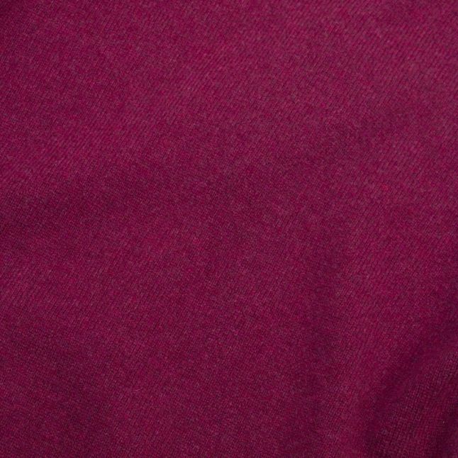 Mens Burgandy Lambswool Crew Neck Knitted Top