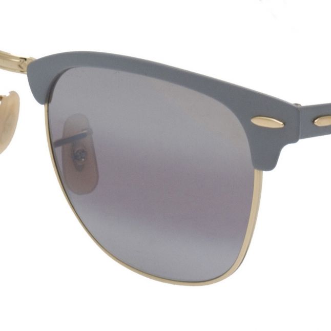 Matte Grey/Gold RB3716 Clubmaster Metal Sunglasses