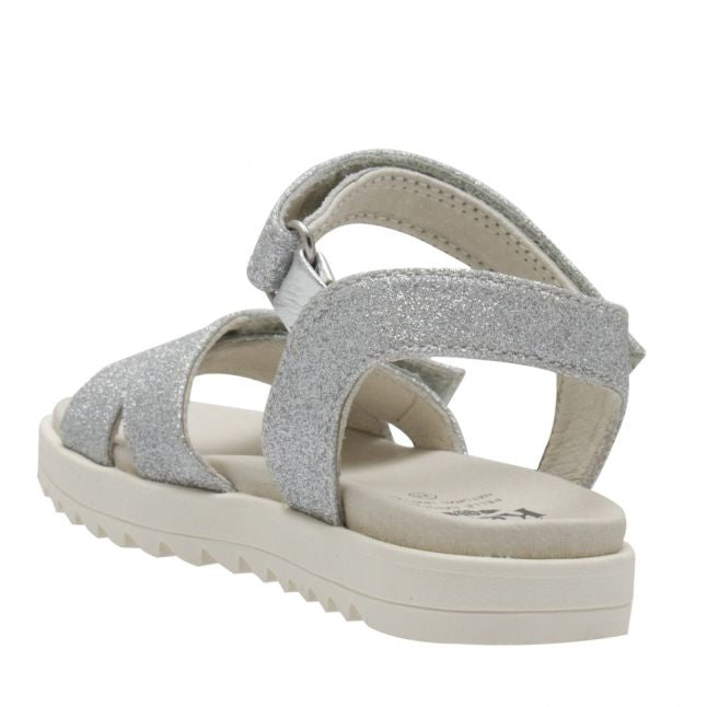 Girls Silver Gliter Anita Sandals (25-35)