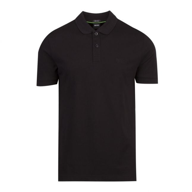 Athleisure Mens Black Piro Regular Fit S/s Polo Shirt