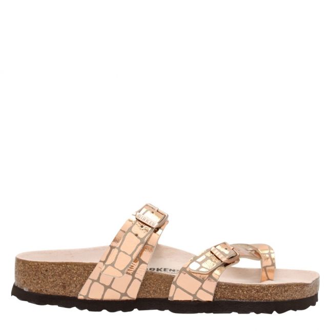 Womens Rose Gold Mayari Gator Gleam Sandals