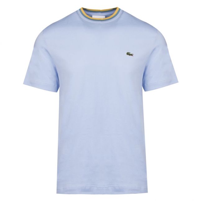 Mens Pale Blue Tape Detail Regular Fit S/s T Shirt