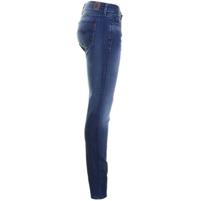 Womens Blue Luz Mid Rise Skinny Fit Jeans