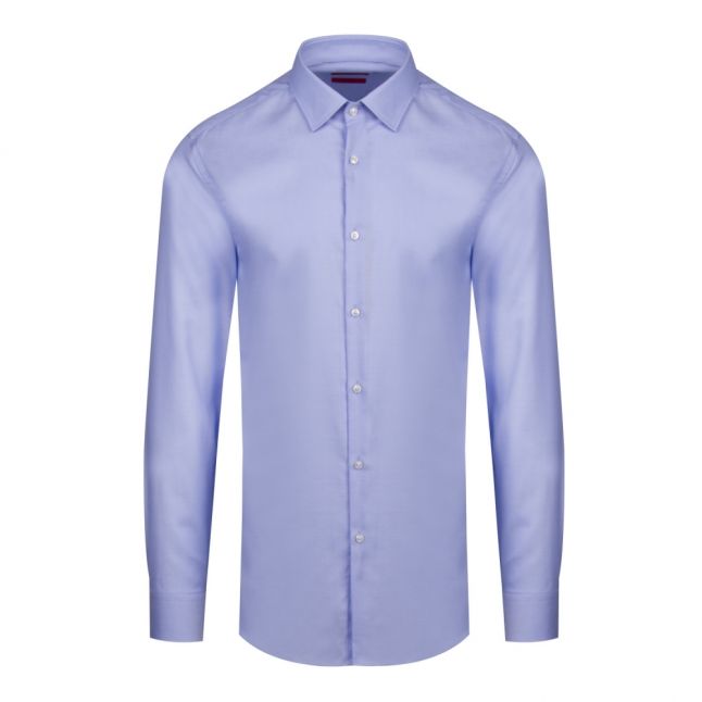 Mens Light Blue Kenno Textured Slim Fit L/s Shirt