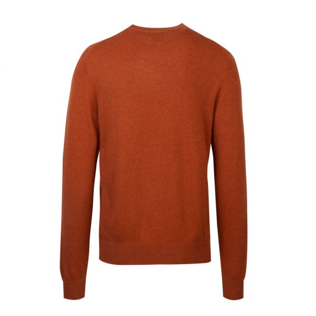 Mens Rust Zebra Crew Neck Knitted Jumper