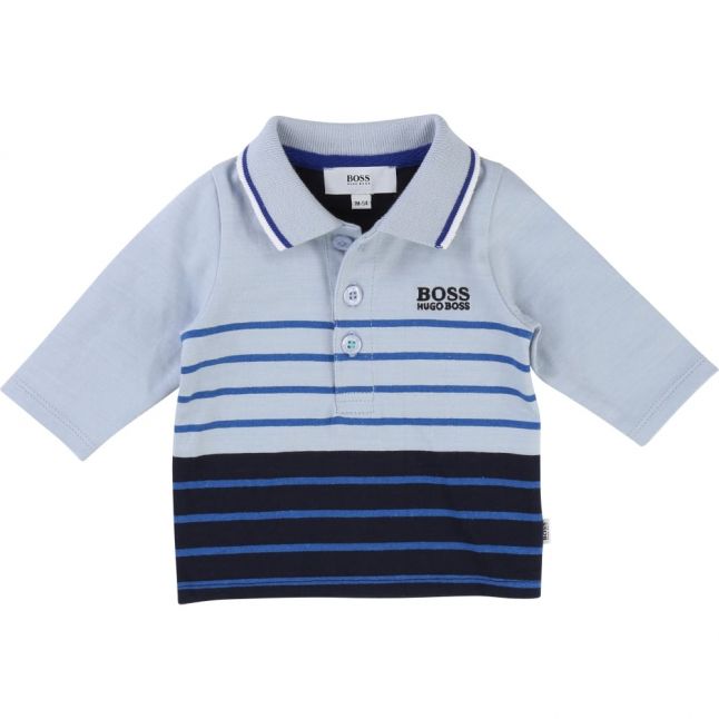 Baby Blue Stripe L/s Polo Shirt