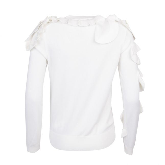 Womens Ivory Pallege Frill Detail Knit