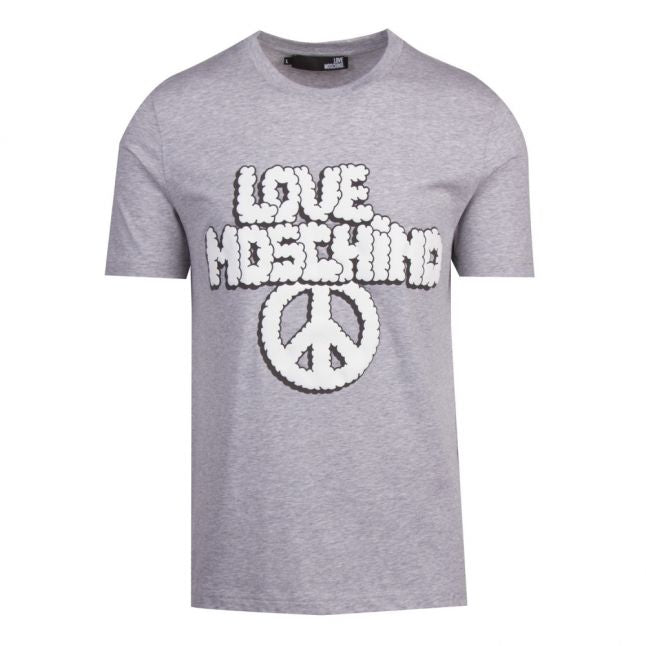 Mens Grey Melange Bubble Logo S/s T Shirt