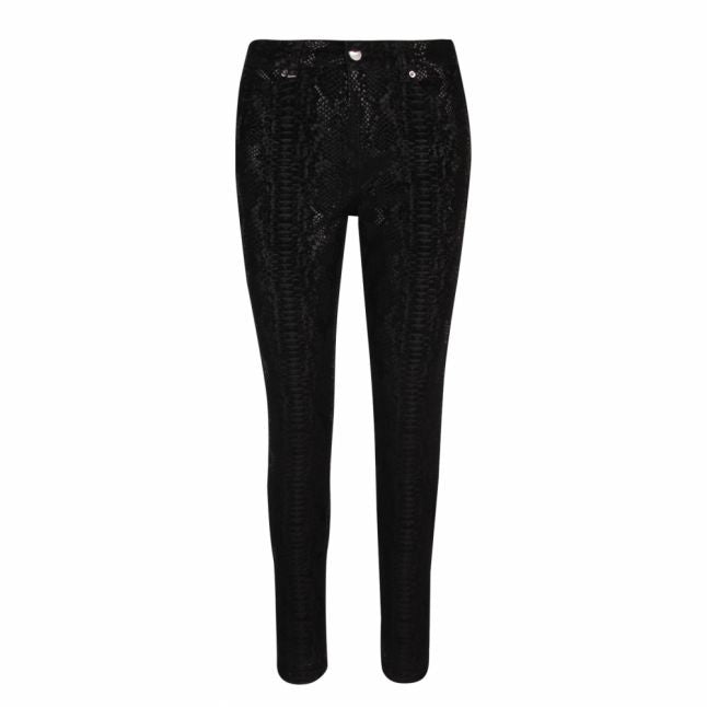 Womens Black Snaykie Wet Look Skinny Fit Jeans