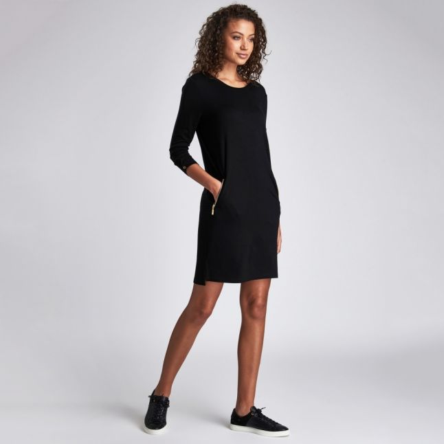 Womens Black Ronda Midi Dress