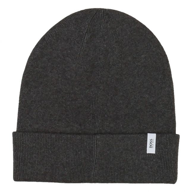 Boys Heather Grey Branded Patch Knitted Hat