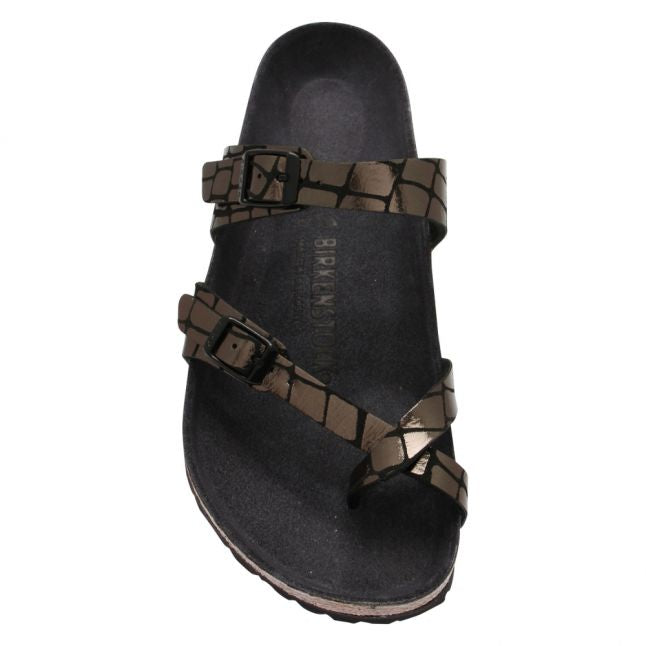 Womens Black Mayari Gator Gleam Sandals