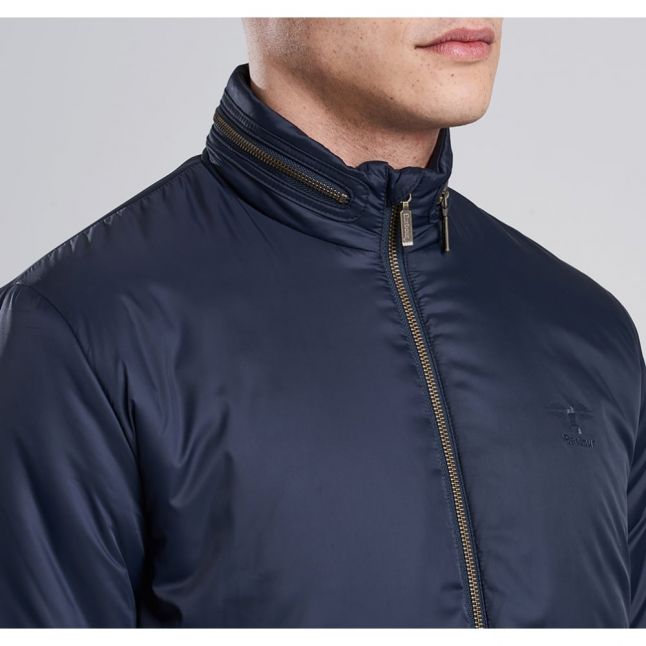 Mens Navy Winter Scarp Quilted Jacket